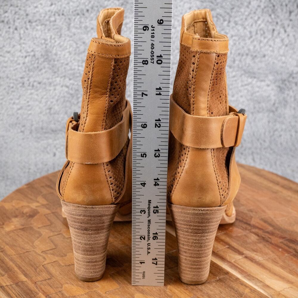 $495 Aquatalia by Marvin K Fawn Brown Leather Ankle Bootie Boot Suede 8.5 ITALY - Picture 5 of 7